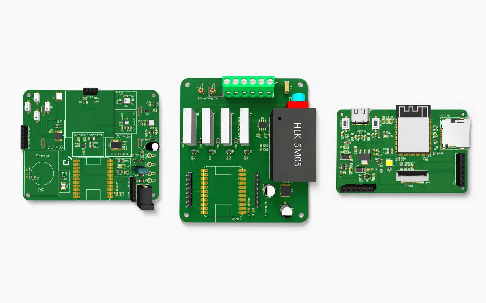 Incrix sensor, relay and camera education kit boards